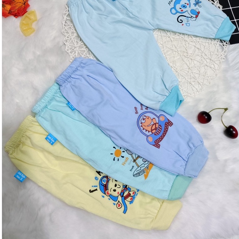 Quần dài cotton cho bé trai và gái sơ sinh ống bo
