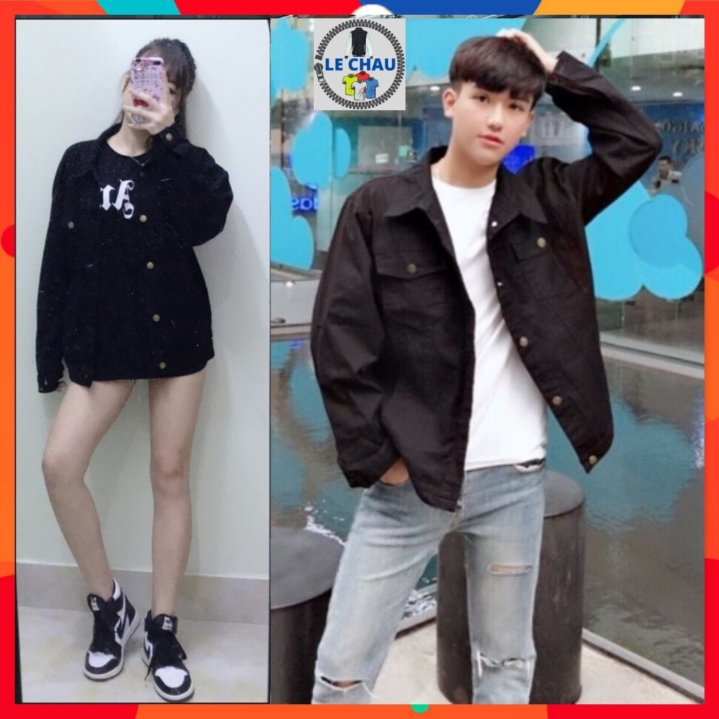 Áo khoác jean nam nữ form rộng áo khoác bò street style chống nắng basic unisex Hàn Quốc AKJ01 chất liệu jean cao cấp