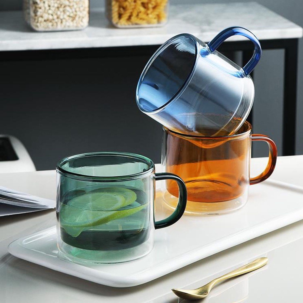 PISTA Cốc Cà Phê Borosilicate Màu Sắc