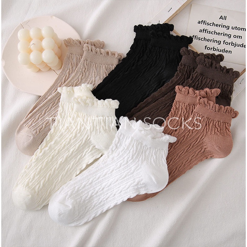 TIAN TIAN T178 Vớ Ren Cotton Cổ Thấp Phong Cách Học Sinh Nhật Bản Dễ Thương Thời Trang Xuân Hè Cho Nữ