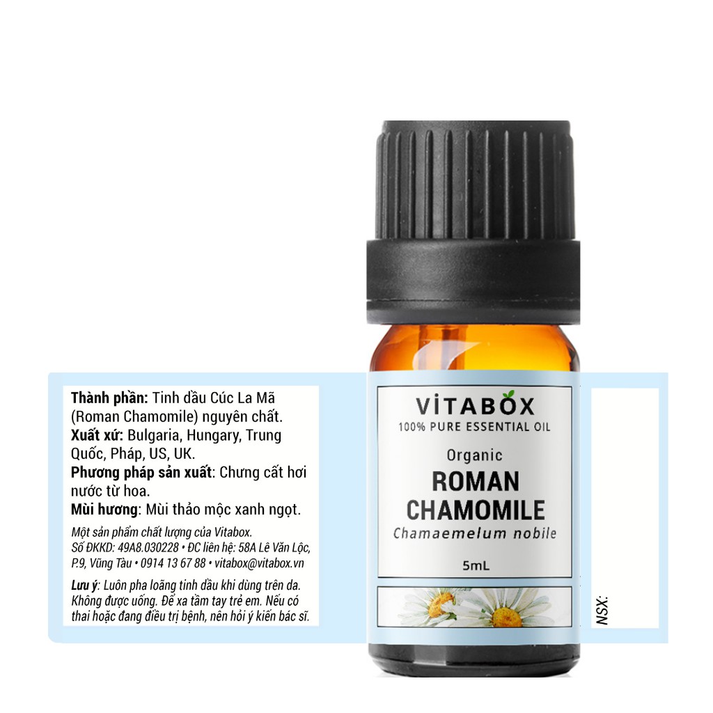 Tinh dầu Cúc La Mã Chamomile Roman VITABOX 100% thiên nhiên nguyên chất – pure essential oil
