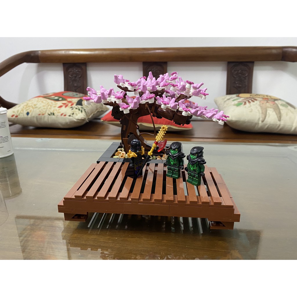 Bộ xếp hình lego 10281,hoa bonsai Xếp Hình Chậu Cây Bonsai Phong Thủy 878 Mảnh