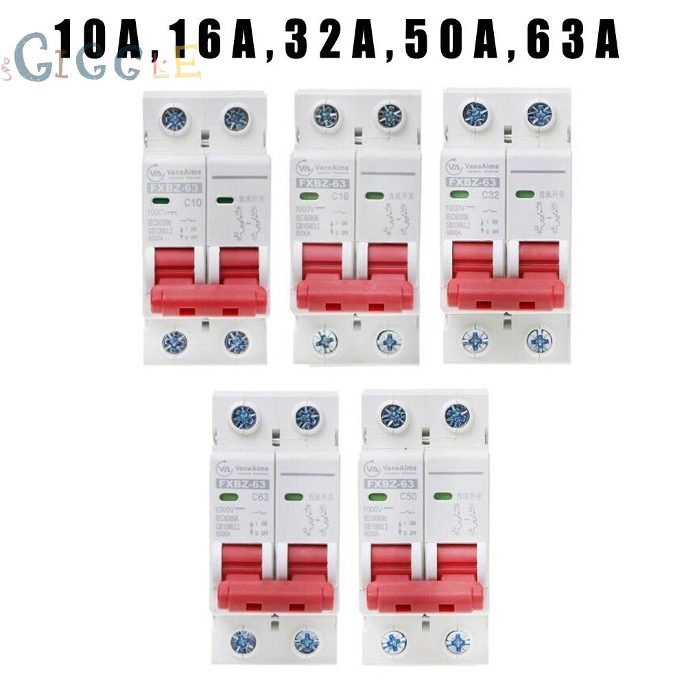 Cầu Dao Ngắt Điện Mini 2P Dc1000V 10a/16a/32a/50a/63a Dc.P