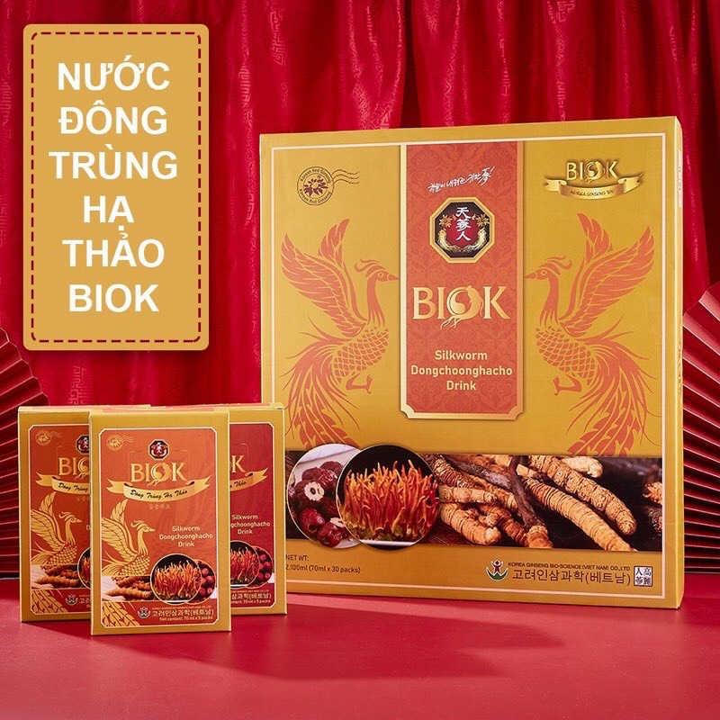 [Hàng Hot] Nước Uống Đông Trùng Hạ Thảo BIOK Hàn Quốc Hộp 30 Gói x 70ml, Tăng Cường Miễn Dịch Phục Hồi Sức Khoẻ