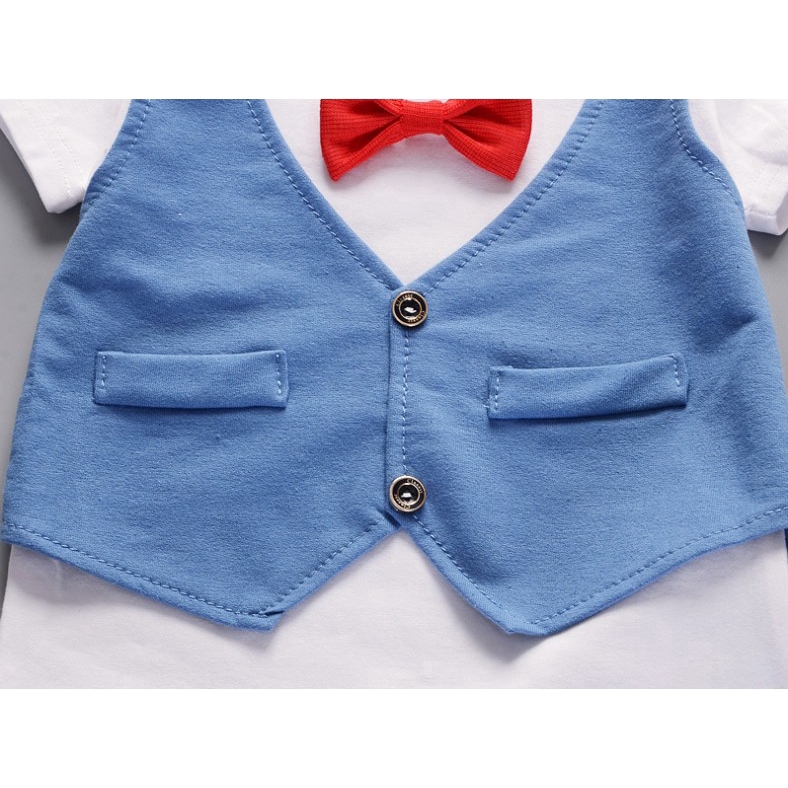 Bộ áo thun cotton tay ngắn màu trơn + quần short thời trang mùa hè cho bé trai 0-5 tuổi