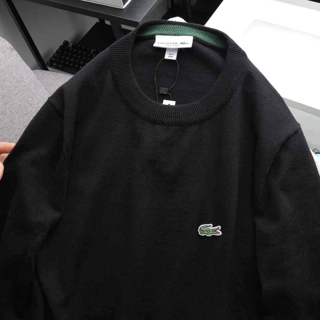 Aó len nam dài tay cổ tròn Lacoste Hàng vải dư (Chất liệu Len Alpaca,Form Slimfit,co dãn)