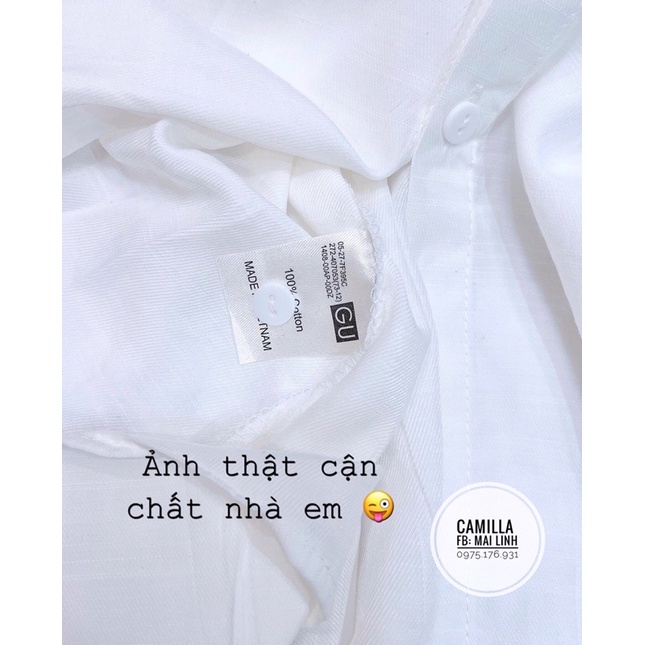 ⚡️KHOÉT VAI⚡️Áo sơ mi đũi tằm khoét vai màu trắng