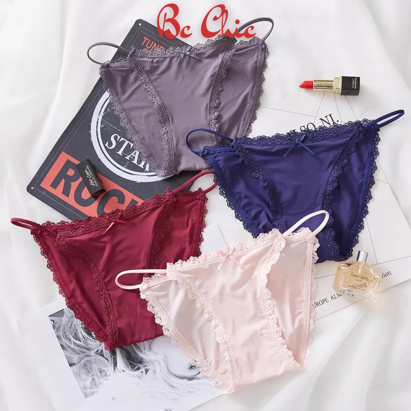 Quần Lót Nữ-Quần Lót Ren thiết kế thoáng mát 2 dây hông đính nơ nhỏ sexy Mã Q 059 BC_CHIC LINGERIE