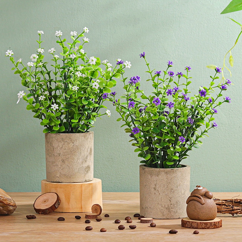 Bộ Chậu Cây Giả Bằng Pvc Thân Thiện Với Môi Trường Để Bàn/ Trang Trí Ban Công