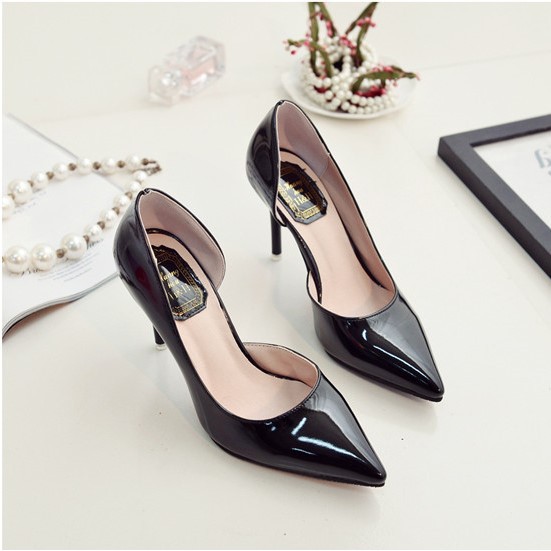PAMELA - (HÀNG CÓ SẴN) Giày Cao Gót Màu Bạc, Vàng, Đen Hở Eo Sang Chảnh (7cm) - Gi19