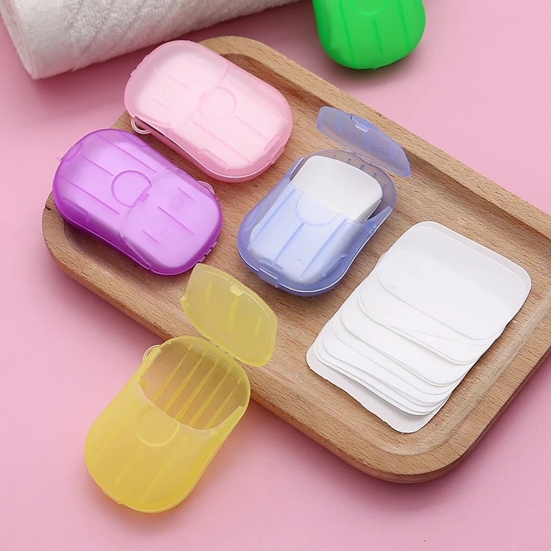 Set 20/50 Miếng Xà Phòng Giấy Mini Dùng Một Lần Đa Ứng Dụng