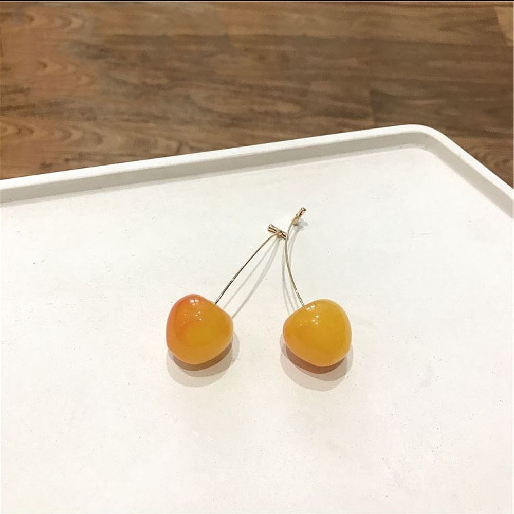 Hoa Tai Dáng Dài Hình Quả Cherry Đáng Yêu Cho Nữ