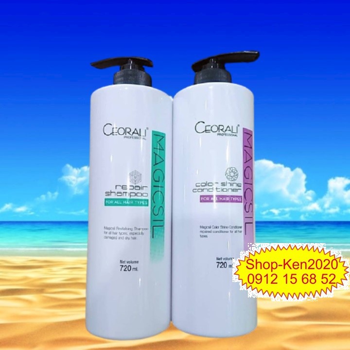 Dầu gội xả Ceorali Magicsil 720ml khóa màu phục hồi tóc chuyên sâu