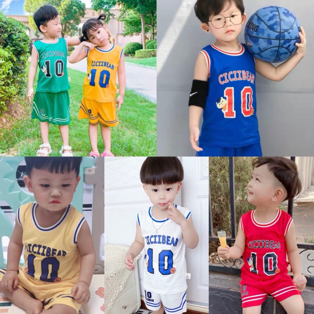 Đồ bộ ba lỗ cho bé từ 8-18kg kiểu bóng rổ thể thao AM650 TTR227
