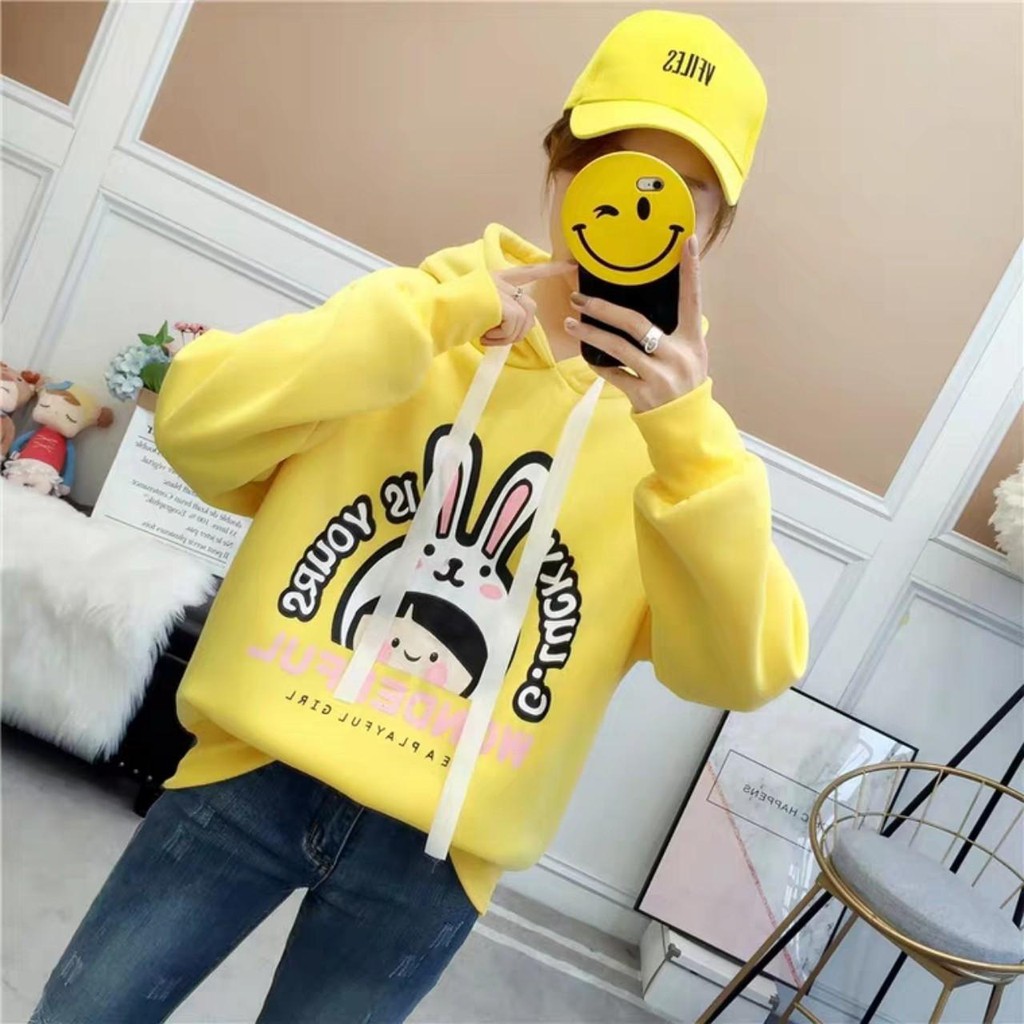 Áo Khoác Hoodie Nỉ Thời Trang Nữ Nón Tai Thỏ Siêu Cute Cho Mùa Hè Năng Động ❤️FREESHIP❤️ | BigBuy360 - bigbuy360.vn