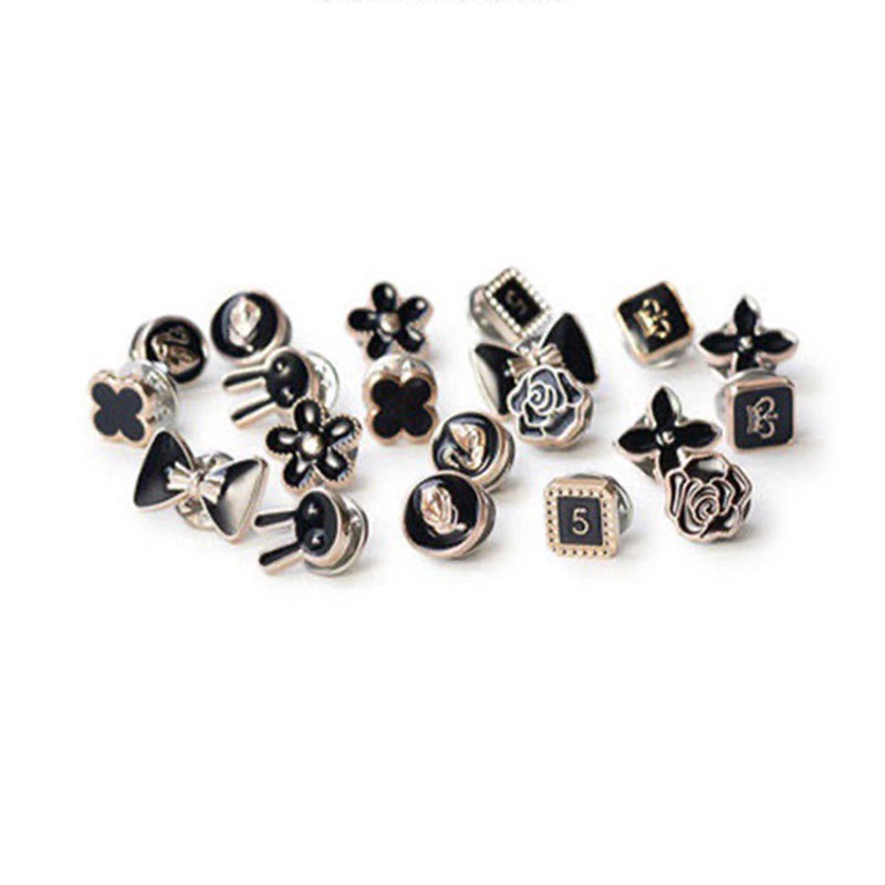 Set 10 ghim cài áo nhiều mẫu mã đính đá giả xinh xắn