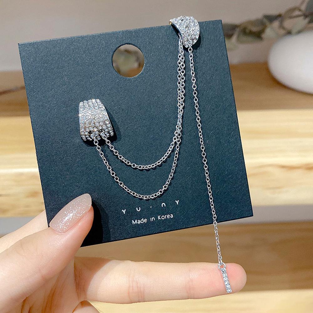 MXGOODS Bông Tai Dáng Dài Hình Tròn Đính Pha Lê Thời Trang Cho Nữ