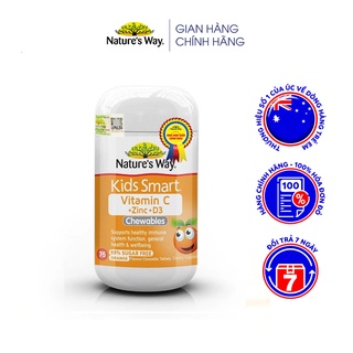 Viên Nhai Nature s Way Kids Smart Vitamin C+ZinC+D3 Chewable Tablets Bổ