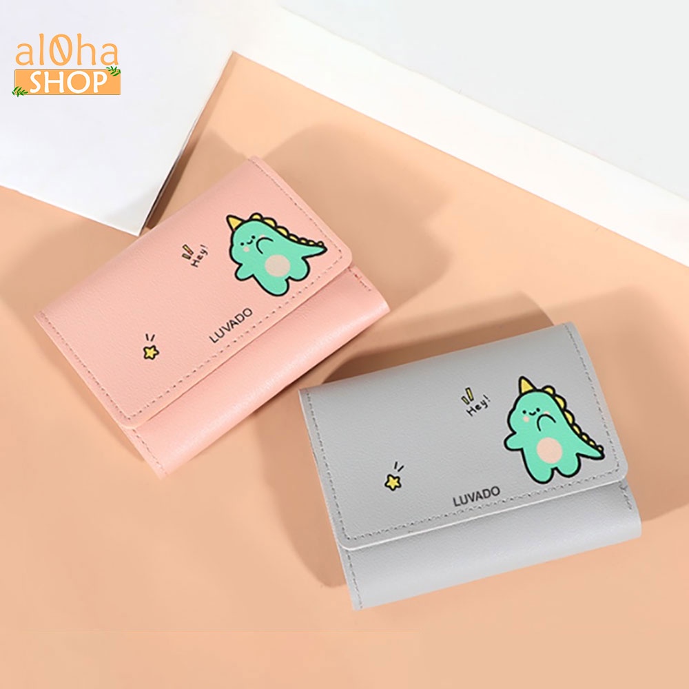 Bóp ví nữ cầm tay mini V0527 Hey Khủng long nhiều ngăn nhỏ gọn - al0ha Shop