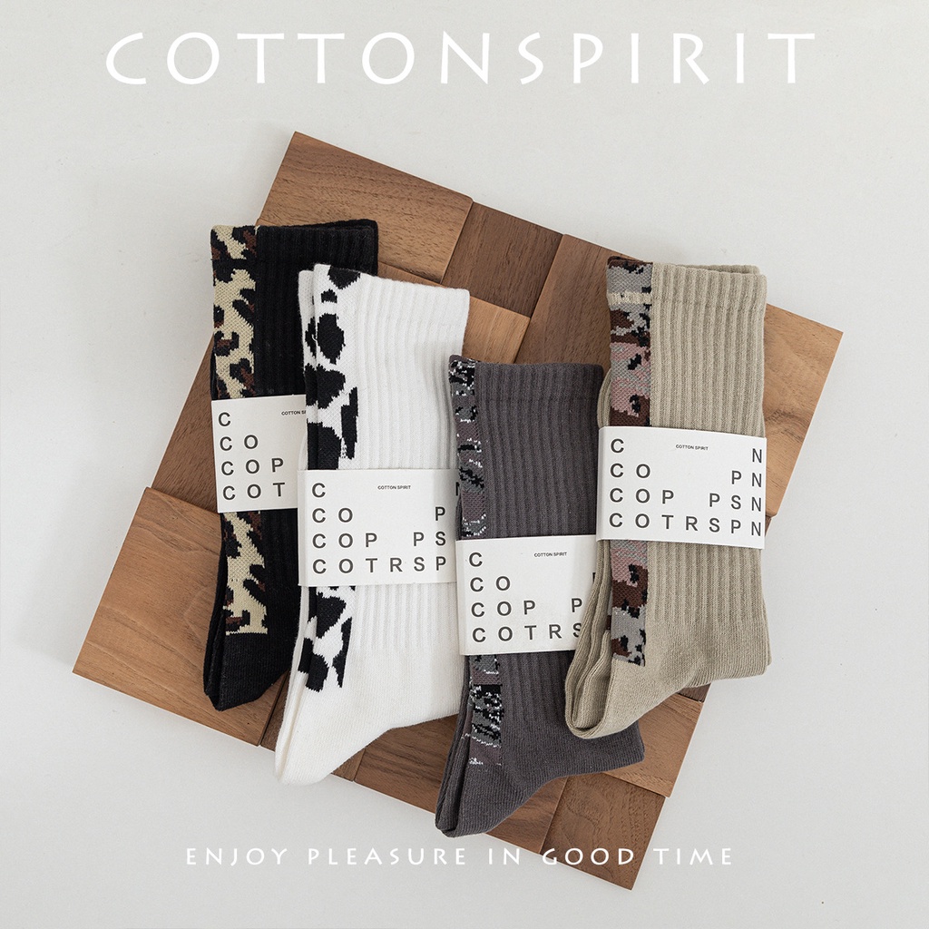 Tất cổ thao thể thao chất dày dặn vớ dài cao cổ nam nữ unisex cá tinh in hình hoạt tiết báo