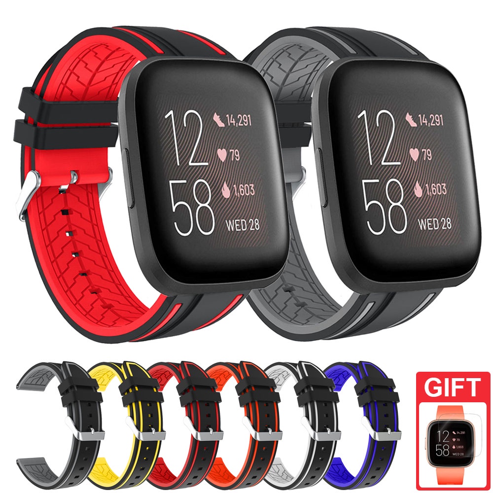 Dây Đeo Silicone Cho Đồng Hồ Thông Minh Fitbit Versa 3 2 Lite Sense