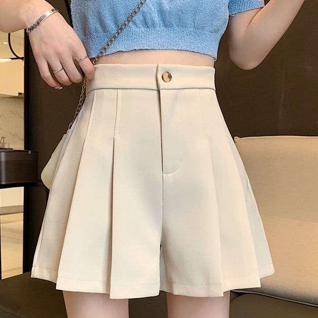 Quần ngắn ống rộng Xếp Ly Lưng Cao Phong Cách Hàn Quốc Cho quần đùi Nữ NZ-DK-01
