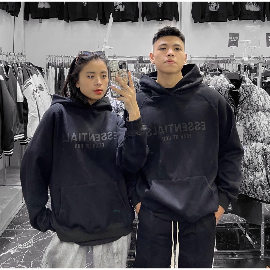 Áo hoodie Essentials in cao su khoác hoodie nỉ bông hàng cao cấp Ss2022