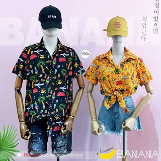 [Banana]- Áo sơ mi hoạt hình  (M,L,XL)