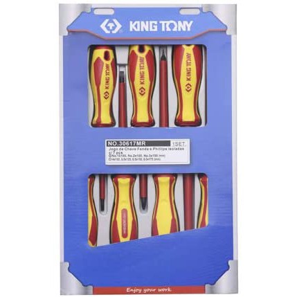 Bộ vít 7 cái cách điện 1000V hệ mét Kingtony 30617MR