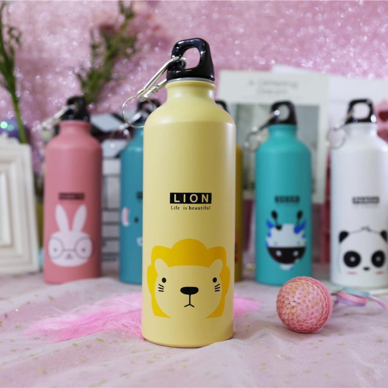 Chai đựng nước 500ml bằng nhôm in họa tiết hoạt hình