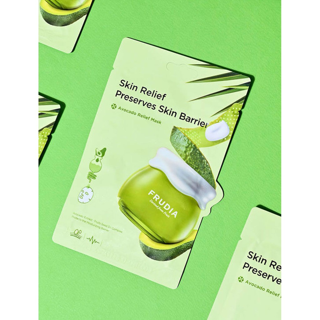 Mặt Nạ Frudia Avocado Relief Mask Hỗ Trợ Da Chiết Xuất Trái Bơ 20ml