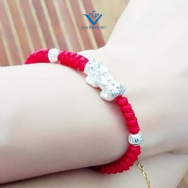 Vòng chỉ đỏ tết Tỳ Hưu bạc ta_ van jw