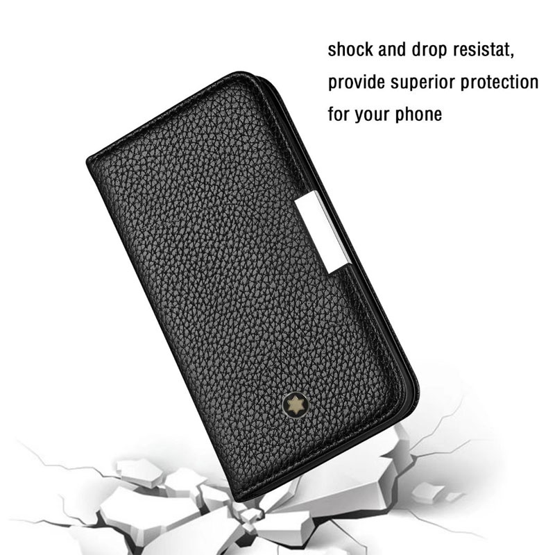 MONTBLANC Bao Da Điện Thoại Nắp Lật Nam Châm Kiêm Ví Cho IPhone 13 12 Pro Max 11 X XR XS 7 8 Plus Vỏ
