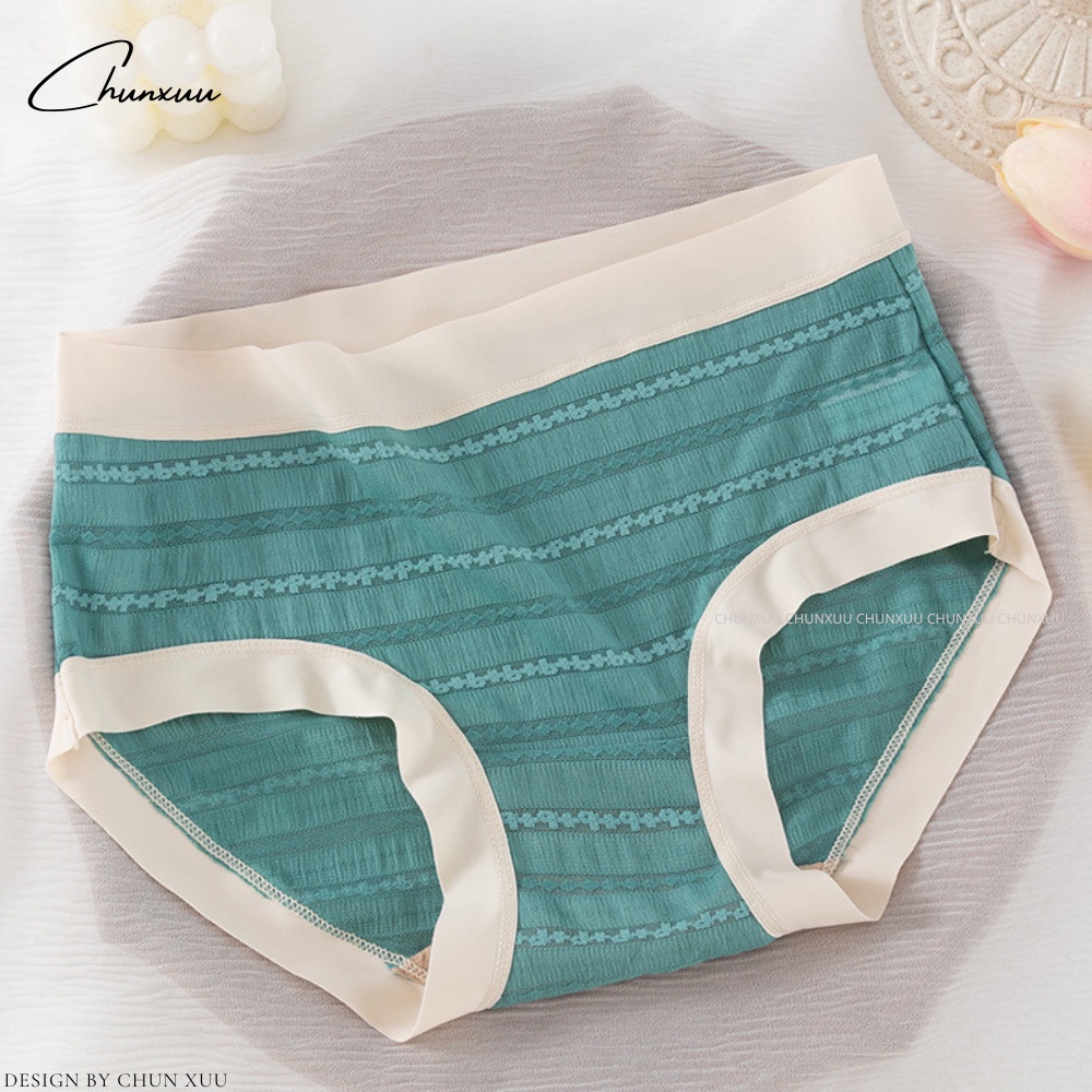 Quần lót nữ vải ren gấm cao cấp phối cạp su mát lạnh kháng khuẩn ChunXuu - QC128