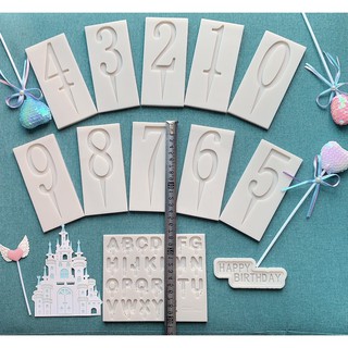 Bộ khuôn Silicon làm socola chữ, số trang trí bánh kem, trang trí bánh sinh nhật