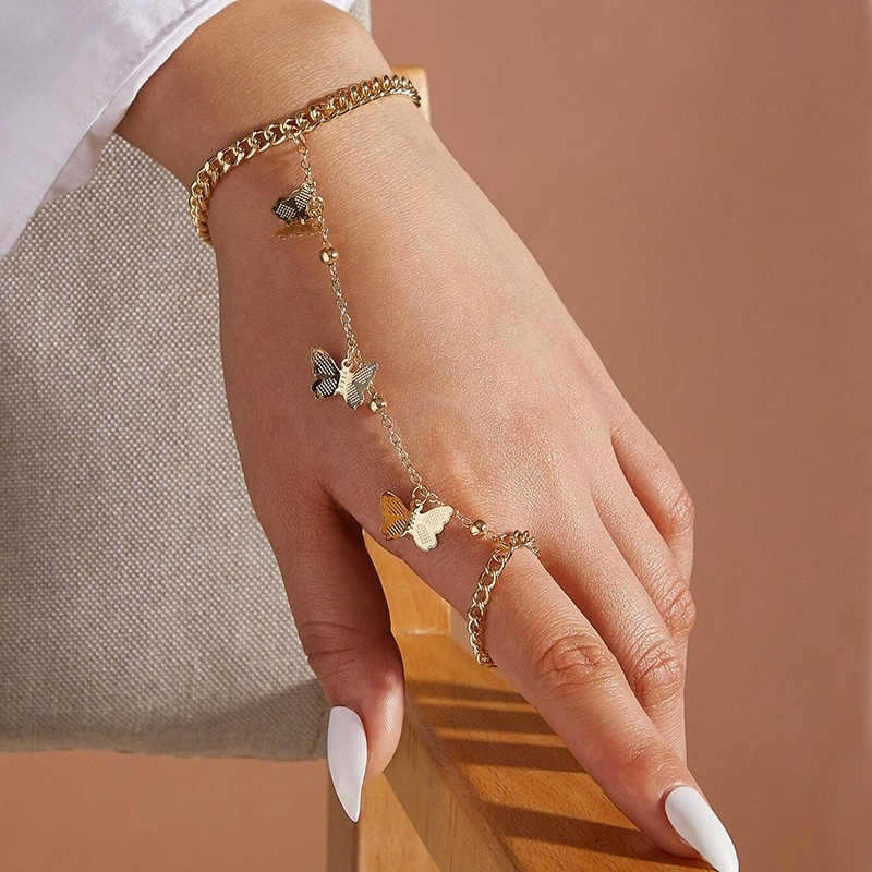 Vòng Đeo Tay Kết Nối Nhẫn Hình Bướm Phong Cách Bohemia Thời Trang Cho Nam Và Nữ