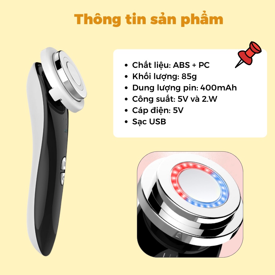 MÁY MASSAGE MẶT ÁNH SÁNG XANH Y-1200 ĐỎ ION, MÁY ĐẨY SÂU TINH CHẤT ĐIỆN DI CAO CẤP TRẺ HOÁ DA