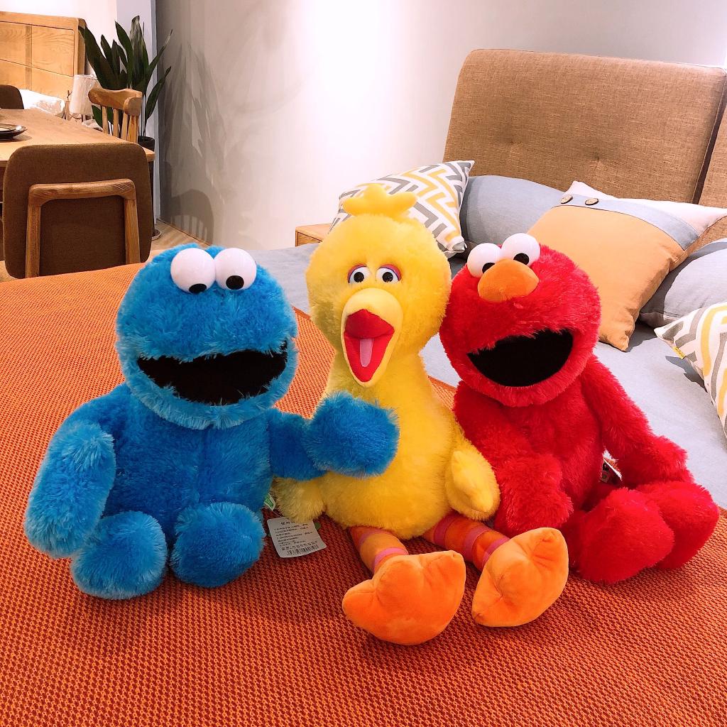 ∈☍┇Genuine Sesame Street Doll plush toys emo Elmo cookies monster Big Bird trend Anime