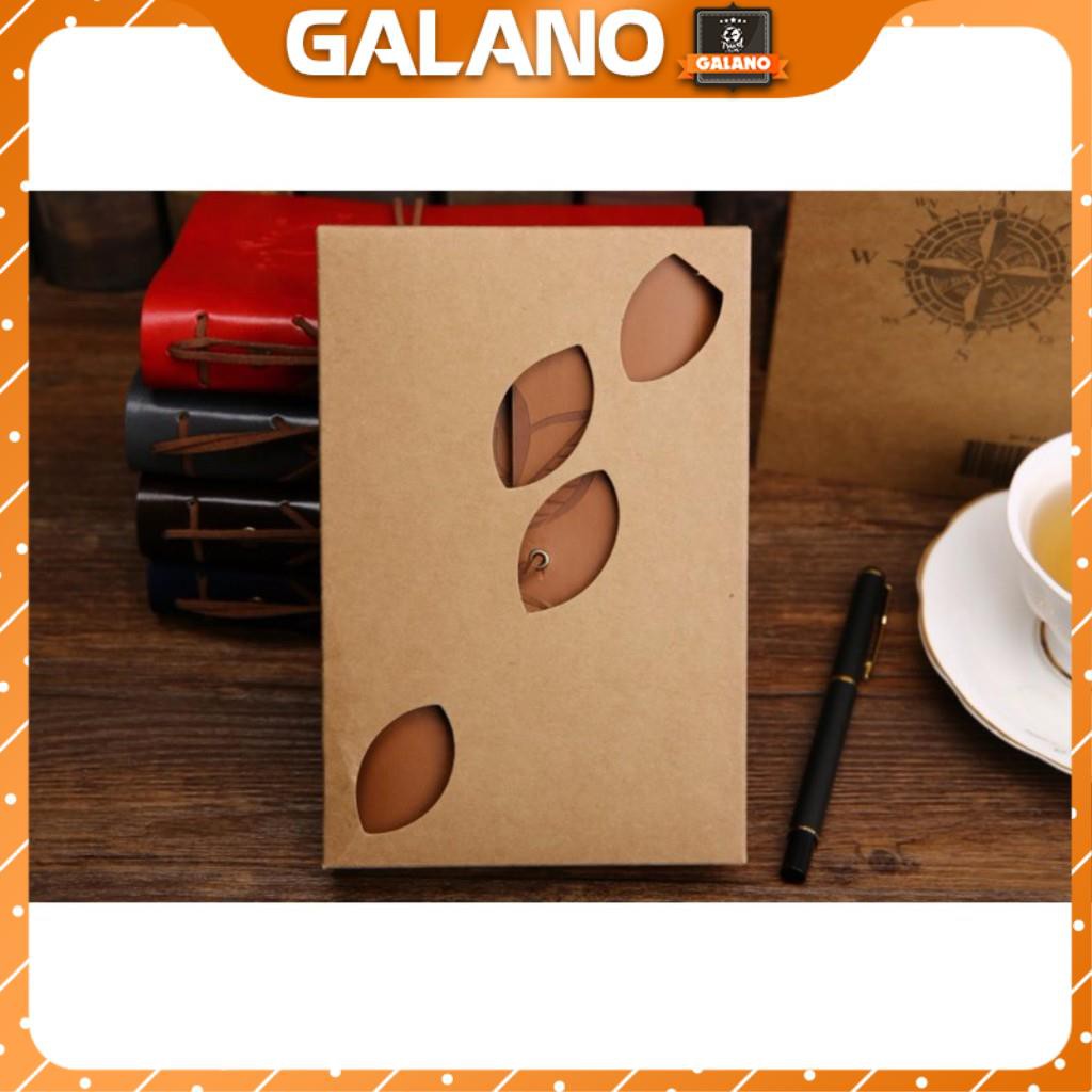 Sổ Tay Bìa Còng Bìa Da Mềm Ghi Chép GALANO Khắc Họa Tiết Hoa Lá  Phong Cách Vintage giấy Kraf SN-001046
