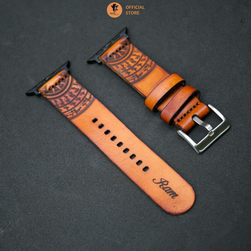 Dây Đồng Hồ AW 2,3,4,5,6,7,8, AW Ultra Da Bò Thanh Lịch - RAM Leather Simple trống đồng màu vàng bò