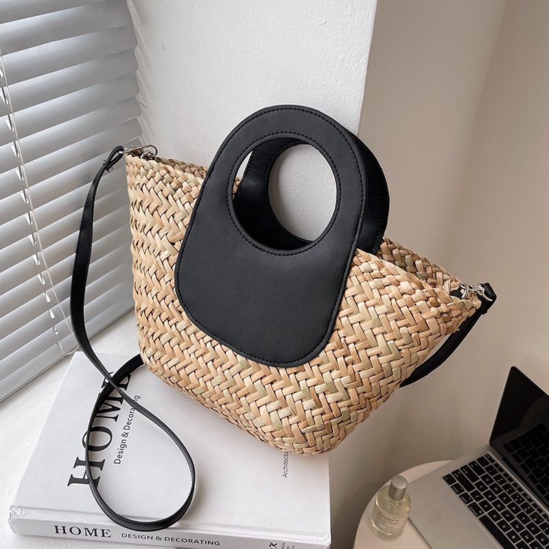 Túi đeo vai IELGY đan rơm thời trang dành cho nữ