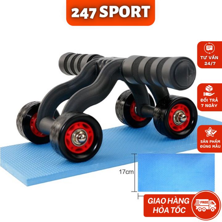 Con lăn tập cơ bụng gym yoga Con lăn tập cơ bụng 4 bánh tại nhà