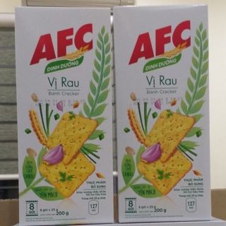 Bánh Qui Mặn AFC 2 Vị Rau Cải &amp; Lúa Mì 200g(8 gói*25g)