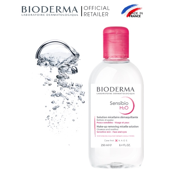 Nước Tẩy Trang BIODERMA nội địa Pháp nắp mở 500ml màu Hồng, Xanh dùng cho da khô, dầu, nhạy cảm, hỗn hợp