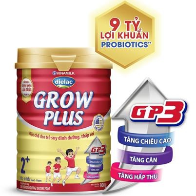 Sữa bột Vinamilk Grow Plus 1+ 2+, tổ yến 900g từ 3 tuổi