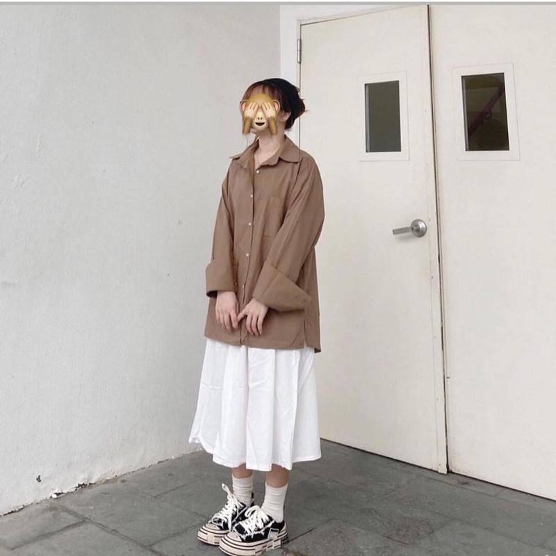Áo sơ mi thô xẻ tà