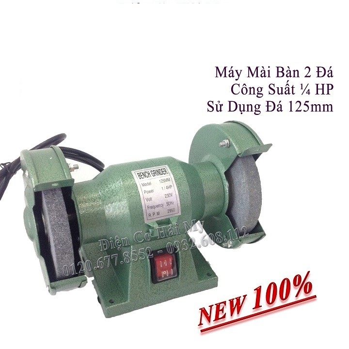 Máy Mài Bàn 5inch 2 Đá 125mm - Tặng kèm 2 đá