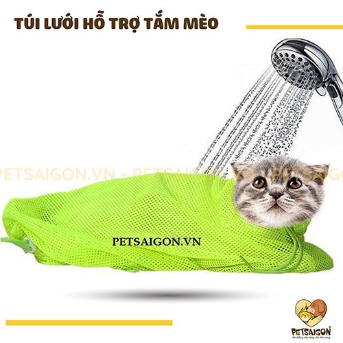 TÚI LƯỚI HỖ TRỢ TẮM & LÀM ĐẸP CHO MÈO