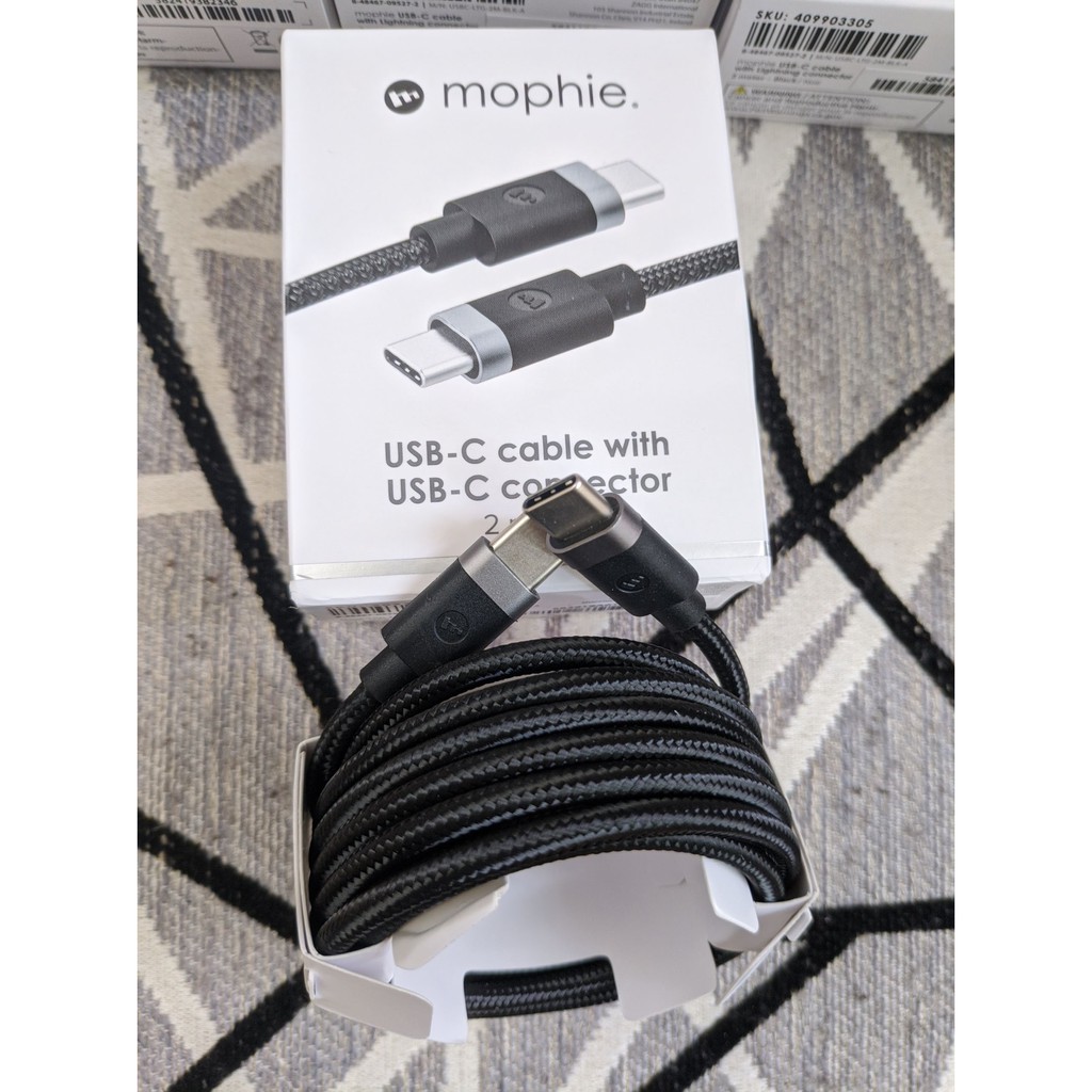 Cáp Mophie PD bọc dù usb-C To Lightning 1m/2m - Chính Hãng xách tay USA cho iPhone 11 promax /iphone11 /iPhoneX/ XS/ 8