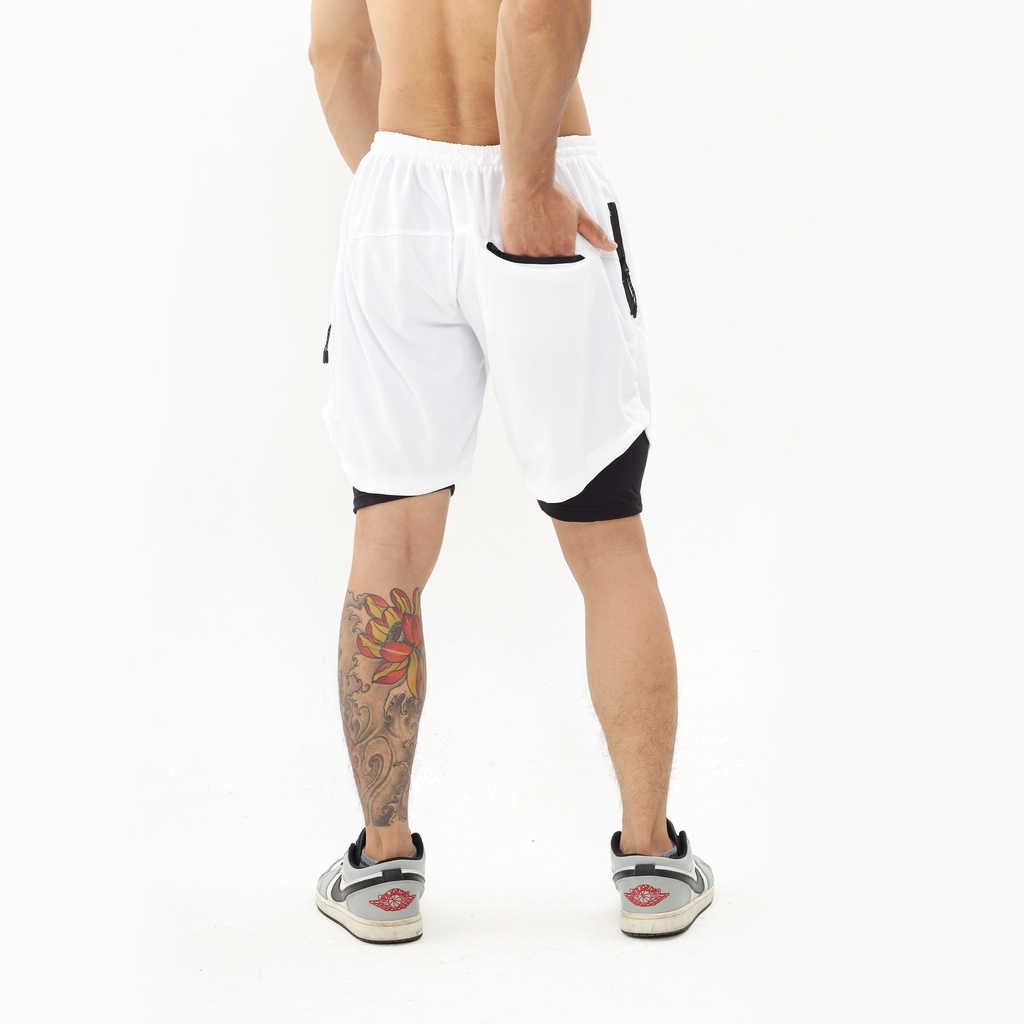 Quần Tập Gym Nam 2 Lớp The Gym Cao Cấp Chất Vải Train Lite Thông Hơi Thấm Hút Mồ Hôi